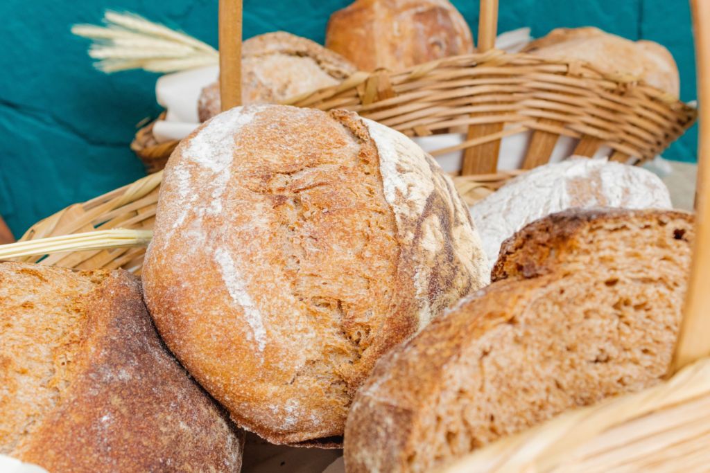 baked bread in basket